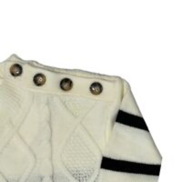 Grace Karin Beige / Black Striped Sweater Knit Long sleeve Size S - Picture 4 of 7